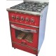 COCINA DE 55CM CON 4 HORNALLAS COLOR ROJA VITRIFICADA FORNAX