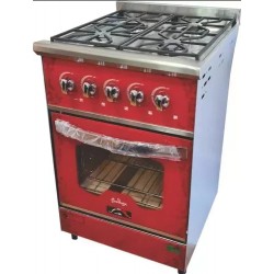 COCINA DE 55CM CON 4 HORNALLAS COLOR ROJA VITRIFICADA FORNAX