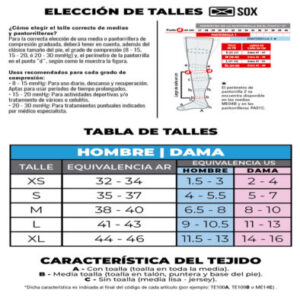 MEDIAS SOX COMPRESION DESCANSO 15 20 MMHG