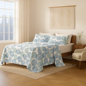 JUEGO DE SÁBANAS 1 1/2 PLAZA 180 HILOS 100% ALGODÓN