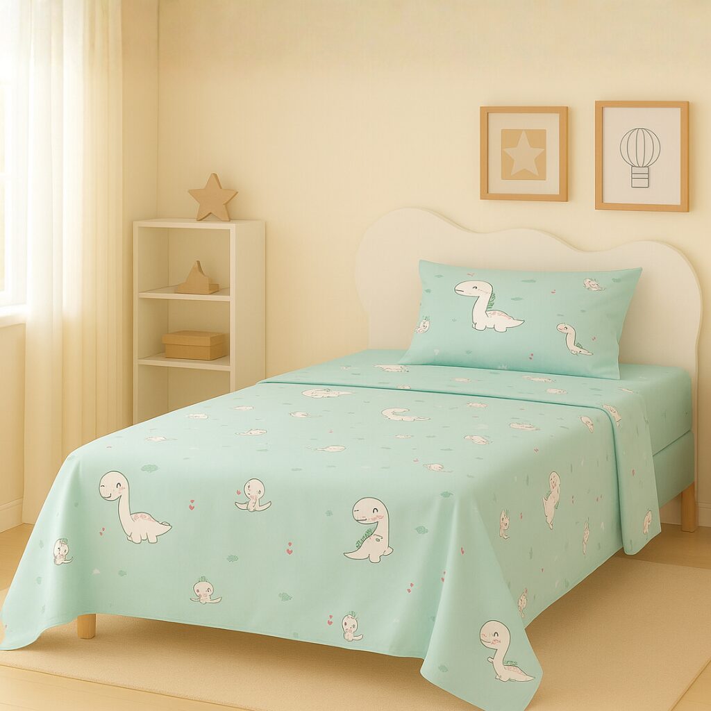 JUEGO DE SÁBANAS INFANTIL 1 1 /2 PLAZA 180 HILOS 100% ALGODÓN