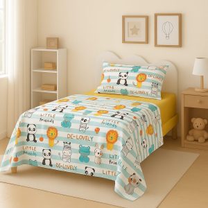 JUEGO DE SÁBANAS INFANTIL 1 1 /2 PLAZA 180 HILOS 100% ALGODÓN