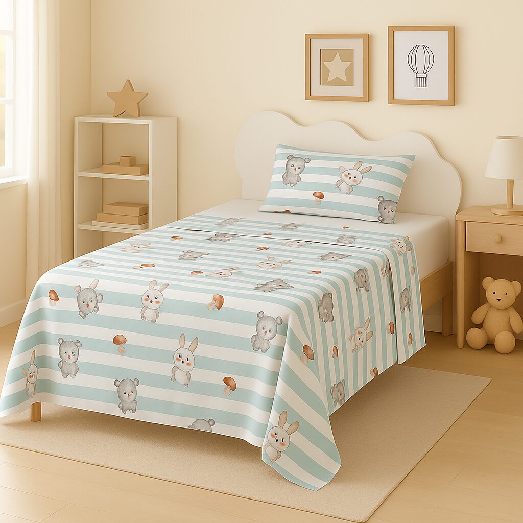 JUEGO DE SÁBANAS INFANTIL 1 1 /2 PLAZA 180 HILOS 100% ALGODÓN - Image 4