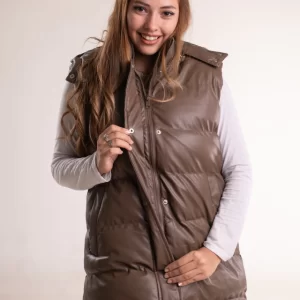 CHALECO LARGO CAPUCHA DESMONTABLE AJUSTABLE